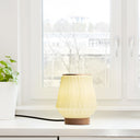 7.75" H Emily Yellow and Gold Trapezoid Shade Block Base Accent Lamp