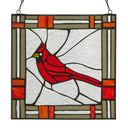 11"H Carol the Cardinal Stained Glass Window Panel