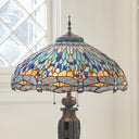 35" H Dragonfly Tiffany-Style Stained Glass Table Lamp