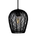 Lucinda 7.25"W Modern Black Woven Metal Pendant Light