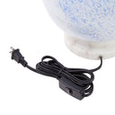 13" H Nautical White/Blue Globe Shade Stacked Base Accent Lamp