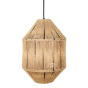 Imani 17"W Black and Tan Jute Pyramid Pendant Light