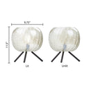 11.5" H Libby Black Tripod Table Lamp with a Green Luster Globe Shade