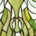 26"W Vintage Victorian Stained Glass Window Panel