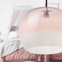 9.8" W Danielle Glam Pink/White Ombre Glass Globe Shade Pendant Light