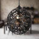Magnolia 16.25"W Modern Black Abstract Globe Metal Pendant Light