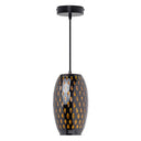 6" W Austin Glam Black and Amber Glass Globe Shade Pendant Light