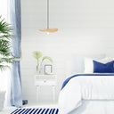 18" W 1-Light Catalina Metal and Jute Oval Hanging Pendant