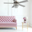 52"W LED Olivia 5-Blade Beaded Braid Wedding Band Ceiling Fan