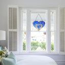 15.5" L Loving Swans Tiffany-Style Stained Glass Window Panel