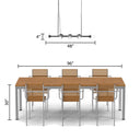 48" L 8-Light Degas Black Metal Industrial Chandelier