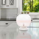 13' H Emily White and Pink Ombre Stacked Base Globe Shade Accent Lamp - River of Goods