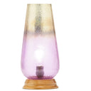 14.5" H 1-Light Durand Glass and Wood Accent Lamp