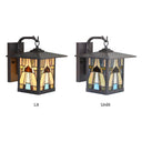 River of Goods Natural Stained Glass and Oil Rubbed Bronze 1-Light Outdoor Lantern Wall Sconce
