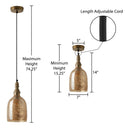 7" Regan Champagne Glass Pendant Light