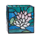 4.75" W Blue Pond Lily Stained Glass Candle Holder