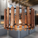 16" W 1-Light Wrenley Metal and Wood Pendant Light