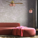 42-in W Sable LED Indoor Pink Ribbed Glass and Gold Metal Ceiling Fan with Remote