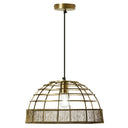 16" W Clara Industrial Gold Dome Shade Pendant