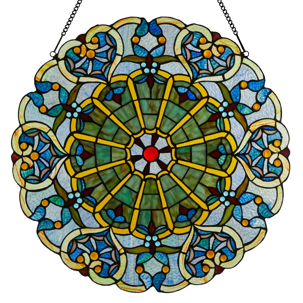 River of Goods Stained Glass Webbed Heart Window Panel