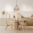 Bertram 19"W Asymmetrical Jute and Black Pendant Light