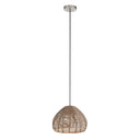 12.75" 1-Light Gloriana Pendant Light Rattan Brown