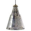 11 in. Gold 1-Light Pendant with Painted Silver Glass Shade