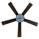 52" W Lark Tiffany Stained Glass Blue and Oil Rubbed Bronze Ceiling Fan with Remote Control