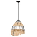 Bertram 19"W Asymmetrical Jute and Black Pendant Light