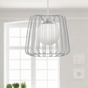 9.875"W Lucai Caged Globe Shade Pendant Light