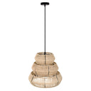 Brigitta 20"W Tiered Cream Jute Pendant Light