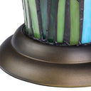 13.5" H Tiffany-Style Floral Vase Stained Glass Hurricane Table Lamp
