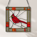 11"H Carol the Cardinal Stained Glass Window Panel