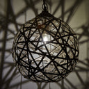16" W Jillian Industrial Abstract Nickel Metal Globe Shade Pendant Light