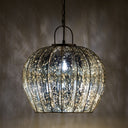 16 in. Nickel-Finish 1-Light Pendant with Silver Mercury Glass Shade