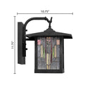 River of Goods Red Stained Glass and Black 1-Light Outdoor Lantern Wall Sconce