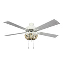 52"W Wooden Chandelier 5-Blade LED Ceiling Fan