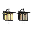 11.75"H Prairie 1-Light Stained Glass Black Outdoor Light Fixture