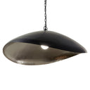 22" W Jane Industrial Black and Silver Dome Shade Pendant
