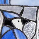 11"H John the Blue Jay Stained Glass Window Panel