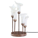 19.5" H Calla Lily Bronze Base with White Glass Bell Shades Candlestick Table Lamp
