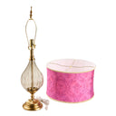 30.5" H Colette Fuchsia Drum Shade Geometric Glass Table Lamp