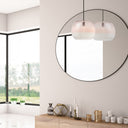 9.8" W Danielle Glam Pink/White Ombre Glass Globe Shade Pendant Light