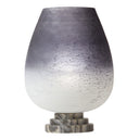 12.25" H Morgan Black/Grey/White Ombre Globe-Like Shade Accent Lamp with a Black Marble Pedestal Base