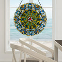 22"H Stained Glass Webbed Heart Window Panel