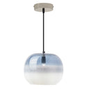 9.8" W Danielle Glam Blue/White Ombre Glass Globe Shade Pendant Light