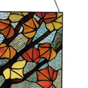 12" H Leaves in Autumn Stained Glass Window Panel
