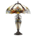24.5"H Stained Glass Halston Double Lit Table Lamp