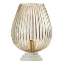 12.25" H Clear & Gold Urn-Shaped Glass Accent Lamp with Marble Base