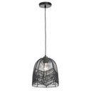 10" 1-Light Zola Pendant Light Rattan Black